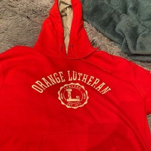 long sleep red champion sweatshirt